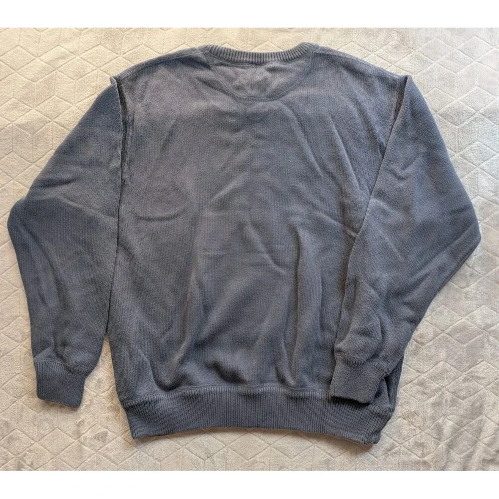 Vintage Eddie Bauer Sweater Men's Extra Large Blue Cotton Knit Crew Neck Outdoor